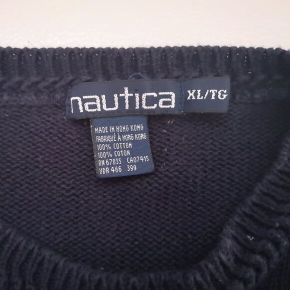 Nautica Men's Size XL Multi Colored Striped Round Neck Loose Fit Sweater - Picture 3 of 8